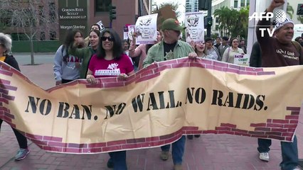 Protestas en California antes de llegada de Trump