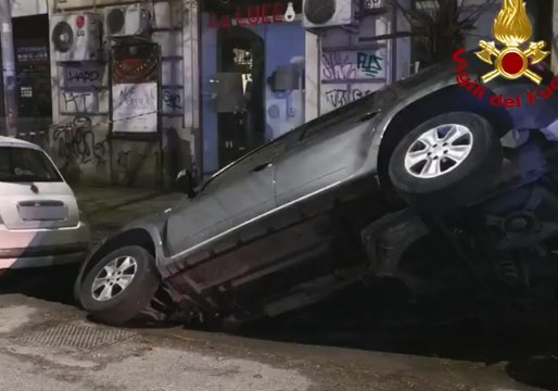 Vehicles Removed After Sinkhole Swallows Car on Rome Street