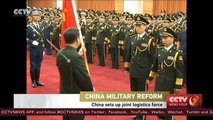 China sets up joint logistics force, Xi confers flags