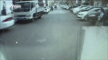 Girl suddenly appears on the road, gets knocked off two meters by incoming traffic