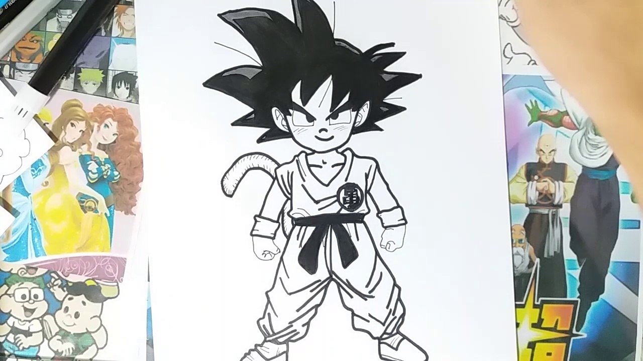 Kid goku finalizado no lápis 6B em - Desenhos do Zennaco