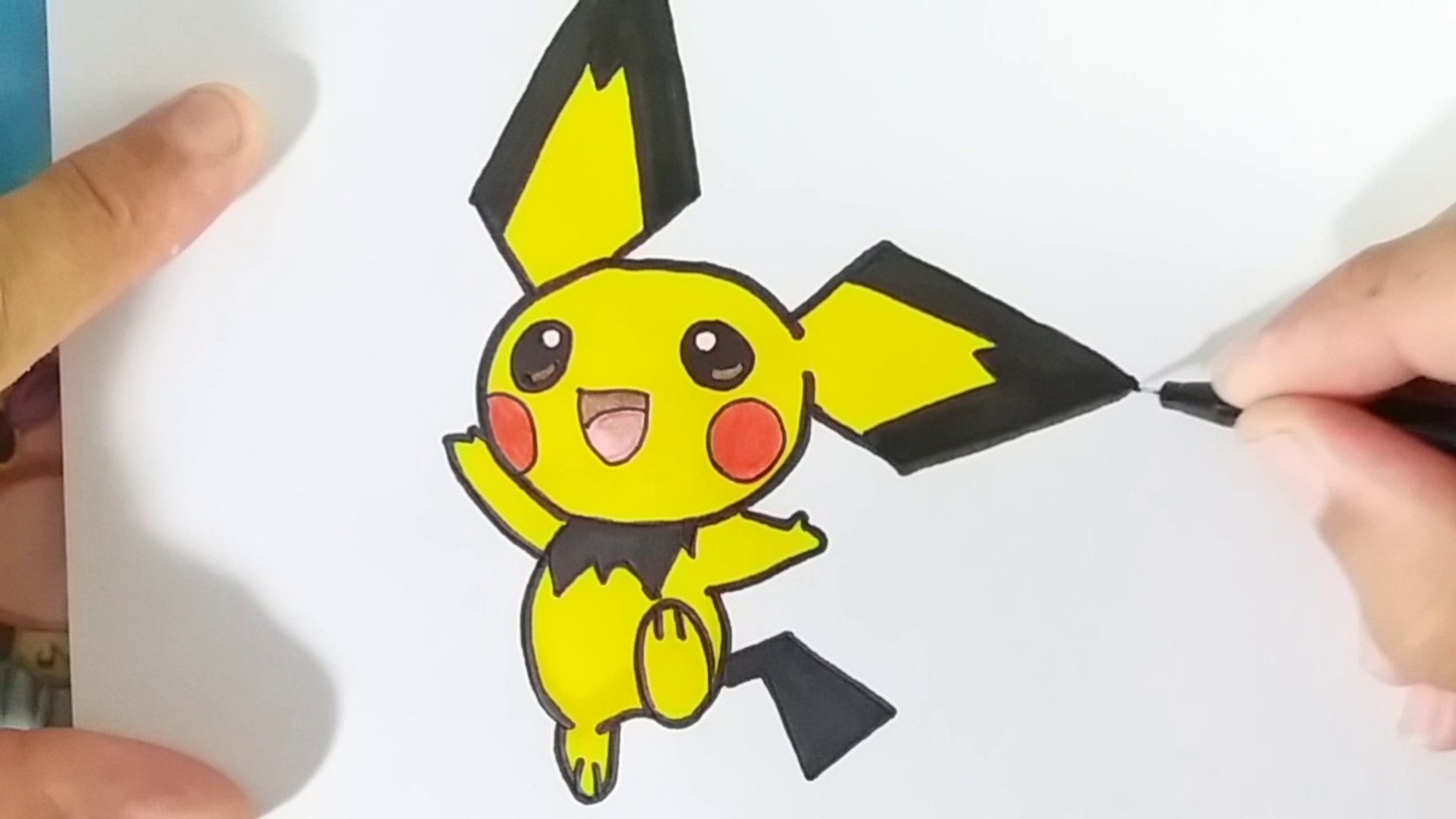 Como desenhar o PIKACHU (Pokemón) passo a passo, fácil e rápido 
