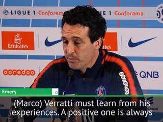 Emery urges Verratti to learn from indiscipline