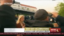 May Day Celebrations: Protesters scuffle with police in Berlin