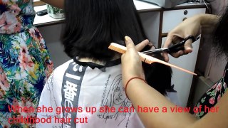 Straight Blunt Haircut for Prathysha - small girl haircut video