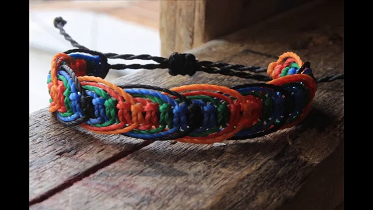 como hacer una pulsera macrame de nudos planos con ondas punto espiga