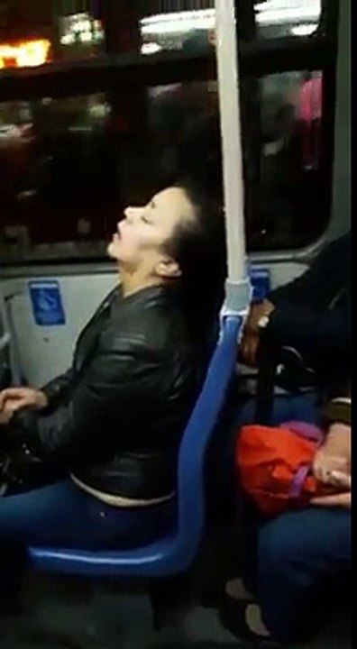 Lady Falls Hard While Sleep On A Bus!