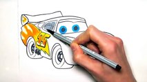 Coloring Pages Lightning McQueen Cars 3 Disney learning colors and drawing Lesson For Children