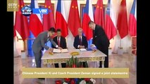 [V观]Chinese President Xi and Czech President Zeman sign a joint statement