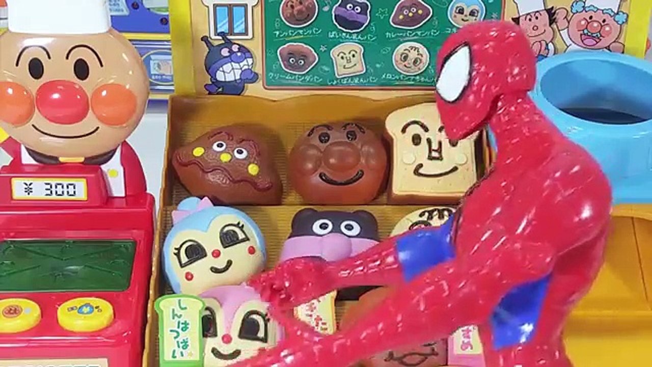 호빵맨 빵 공장 빵가게 계산대 장난감 놀이 뽀로로 와 스파이더맨 Baby Doll & Anpanman Shopping bakery toys spiderman pororo
