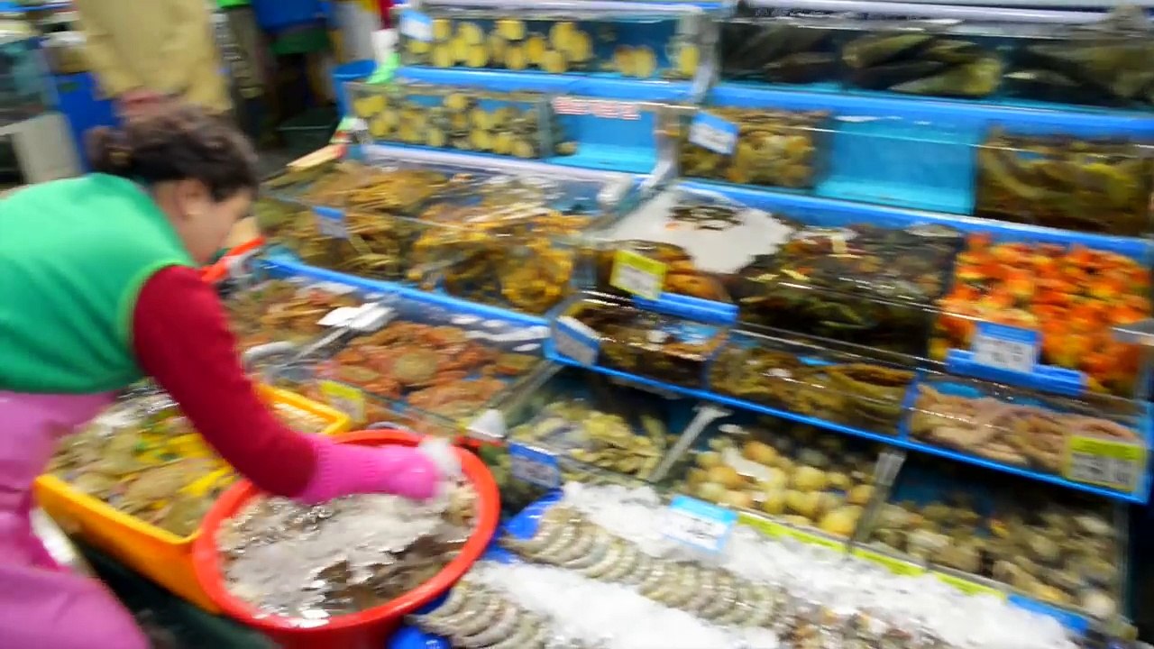 Еда в Сеуле - Рыба-пенис и весёлый скат - Рыбный рынок Норянчжин (Noryangjin) - где поесть в Сеуле