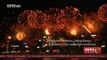 Fireworks light up Victoria Harbour in Hong Kong