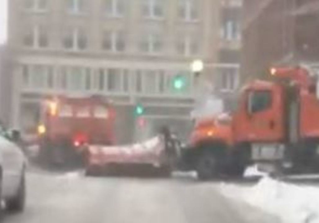 Snowplows Clear Lowell Streets During Nor'easter