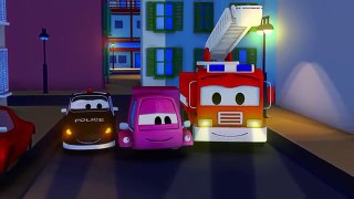 The Car Patrol: fire truck and police car and the the Black-out in Car City | Trucks cartoon