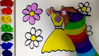 Coloring Pretty Yellow Dress for Girl Colouring Pages