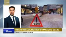 Liu Xin speaks to the WEF’s Philipp Rosler