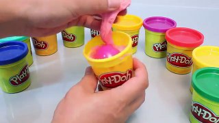 Play Doh Toy Surprise Eggs Learn Colors Slime Kinetic Sand Colors