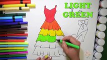 Draw and Color Barbie Dress with Necklace and Cute Sandals Coloring Page and Learn Colors for Kids