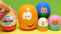 Bubble Guppies Stacking Cups with Maxi Kinder Surprise Eggs Baby Toys