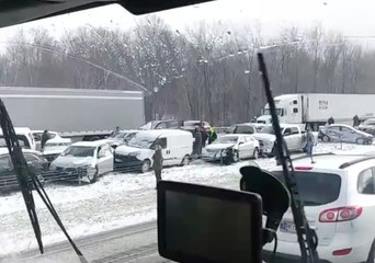 Snow Squall Triggers Pileup on Interstate 71 in Morrow County