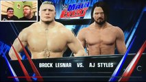 WWE2K17 FAT MAN FIGHT BROCK vs AJ Styles Simulation! Grim Game Channel Championship Match!