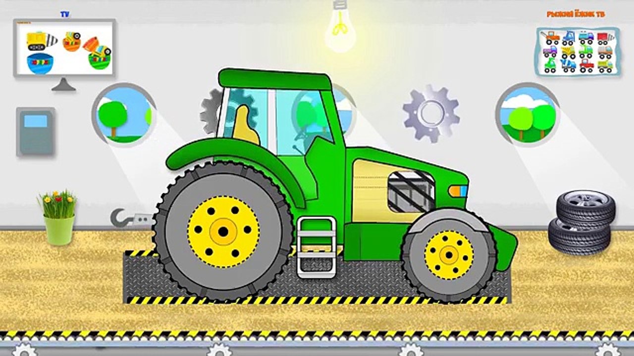 Машинки. Мультики. Все серии подряд. Трактор. Экскаватор. Автовоз