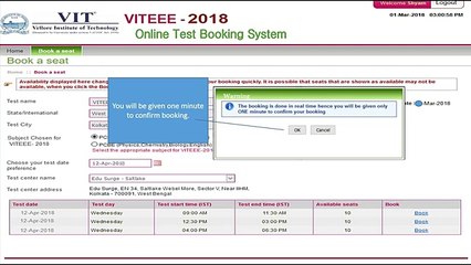 VITEEE 2018 Slot Booking  How to book your slot Step by Step Guide  | Admission.aglasem.com