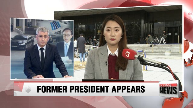 Fmr. president Lee Myung-bak appears before prosecutors for questioning