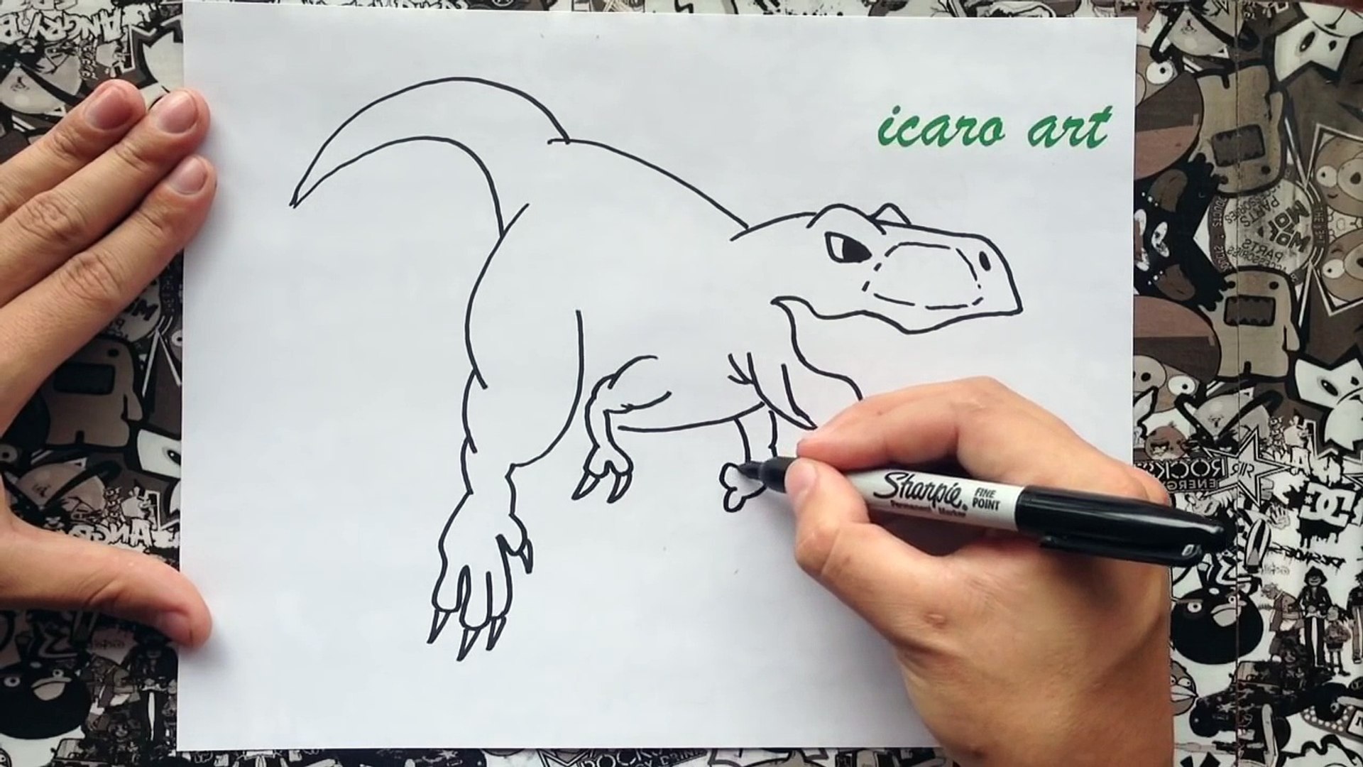 Como dibujar al tiranosaurio rex | how to draw tyrannosaurus rex─影片  Dailymotion