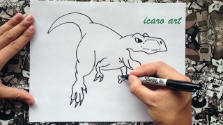 Como dibujar al tiranosaurio rex | how to draw tyrannosaurus rex