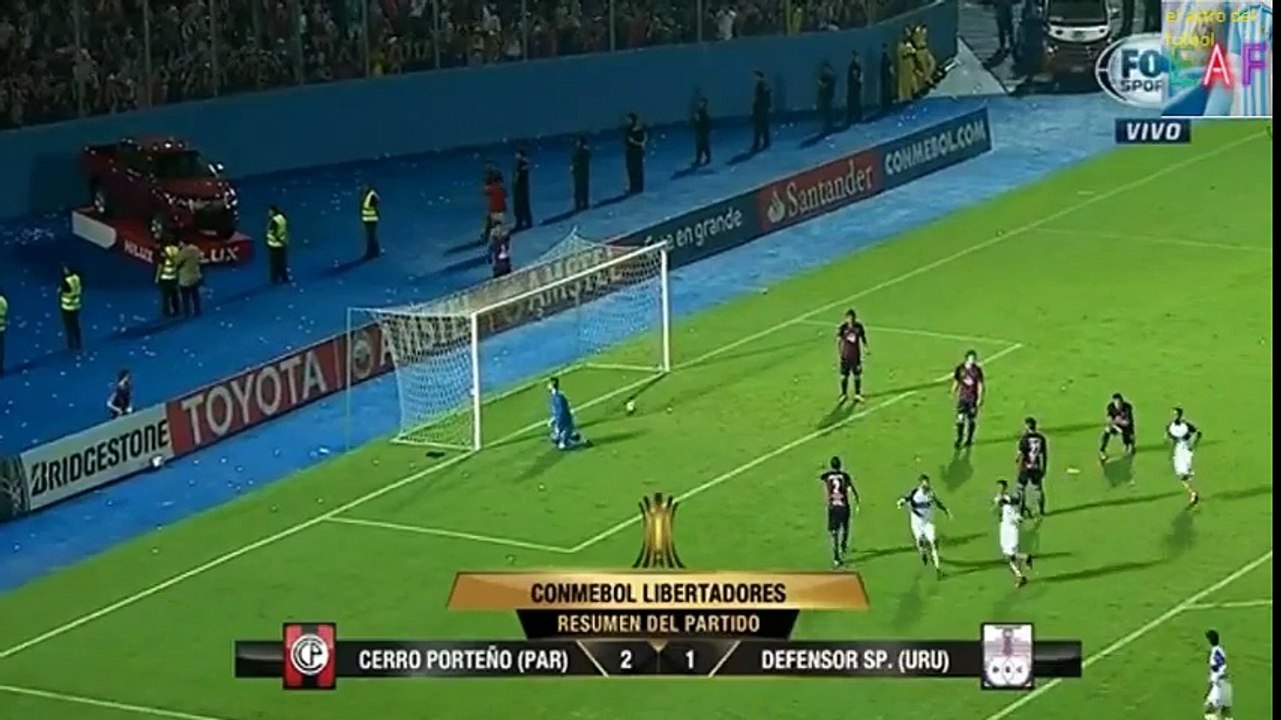 Resume goles de Cerro porteño 2 -1 defensor sp. URU conmebol libertadores