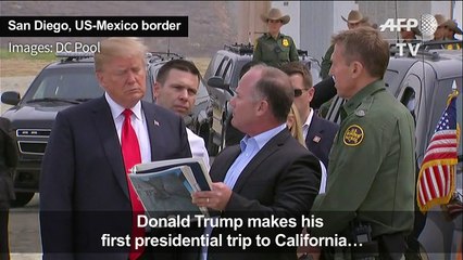 Download Video: Trump inspects wall prototypes at Mexican border