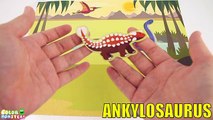 Dinosaurs finger Toys With School Bus. T Rex Stegosaurus Triceratops Velociraptor Learn Dinosaurs