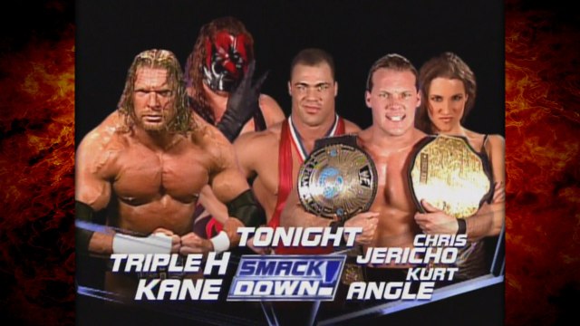 Kane & Triple H vs Kurt Angle & Chris Jericho w/ Stephanie McMahon 2/28/02 (1/2)