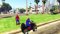 QUAD BIKE for Children - Cartoon Spiderman Cars Review with Cars McQueen, Funny nursery rhyme Songs
