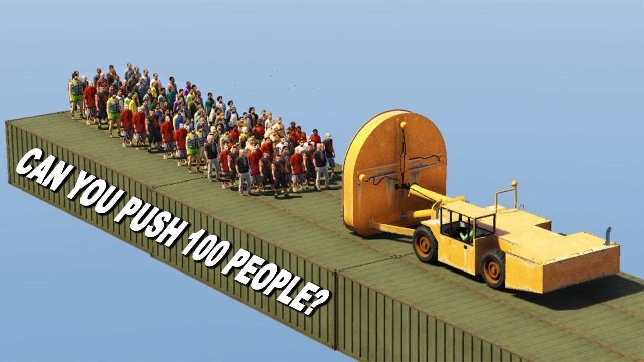 CAN YOU PUSH 100 PEOPLE IN GTA 5 2018