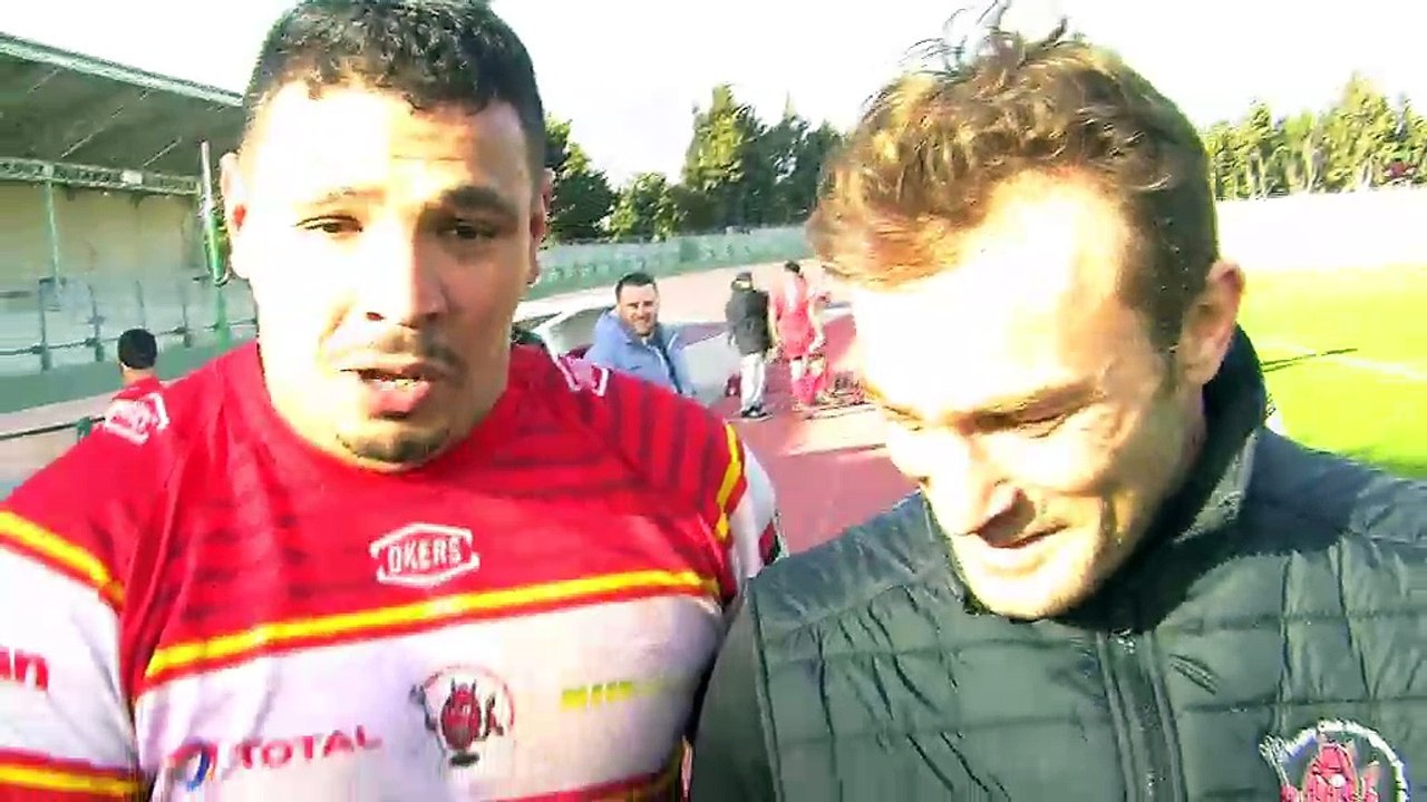 La réaction du coach Fabrice Sergeant à la fin du match (qui ne craint pas l'eau...)