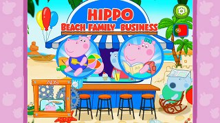 Hippo Peppa ❤ Negócio familiar na praia Português ❤ desenho animado de treinamento para crianças