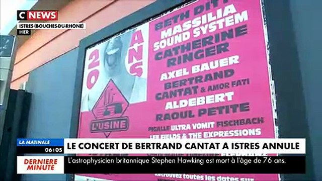 Reportage à Istres où le concert de Bertrand Cantat vient d'être annulé par la salle de concert