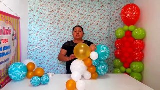 Como Fazer Coluna de Balões PLANA - Canal Juju Oliveira