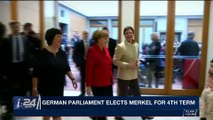i24NEWS DESK | German parliament elects Merkel for 4th term | Wednesday, March 14th 2018