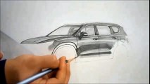 연필그림 PENCIL SKETCH - 자동차그리기 / 싼타페TM [ How to draw a car / Speed drawing ]