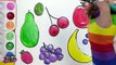 How to Draw and Paint Fruit Coloring Page for Kids to Learn Painting