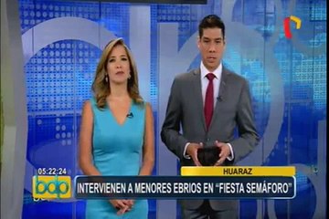 Huaraz: Policía interviene a 12 menores en estado de ebriedad