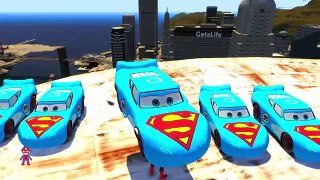 Spiderman & Custom Superman Colors McQueen Cars w/ Children Nursery Rhyme with Action SHS