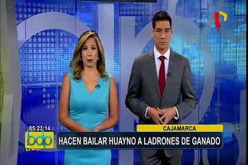 Cajamarca: ladrones de ganado son castigados bailando huayno