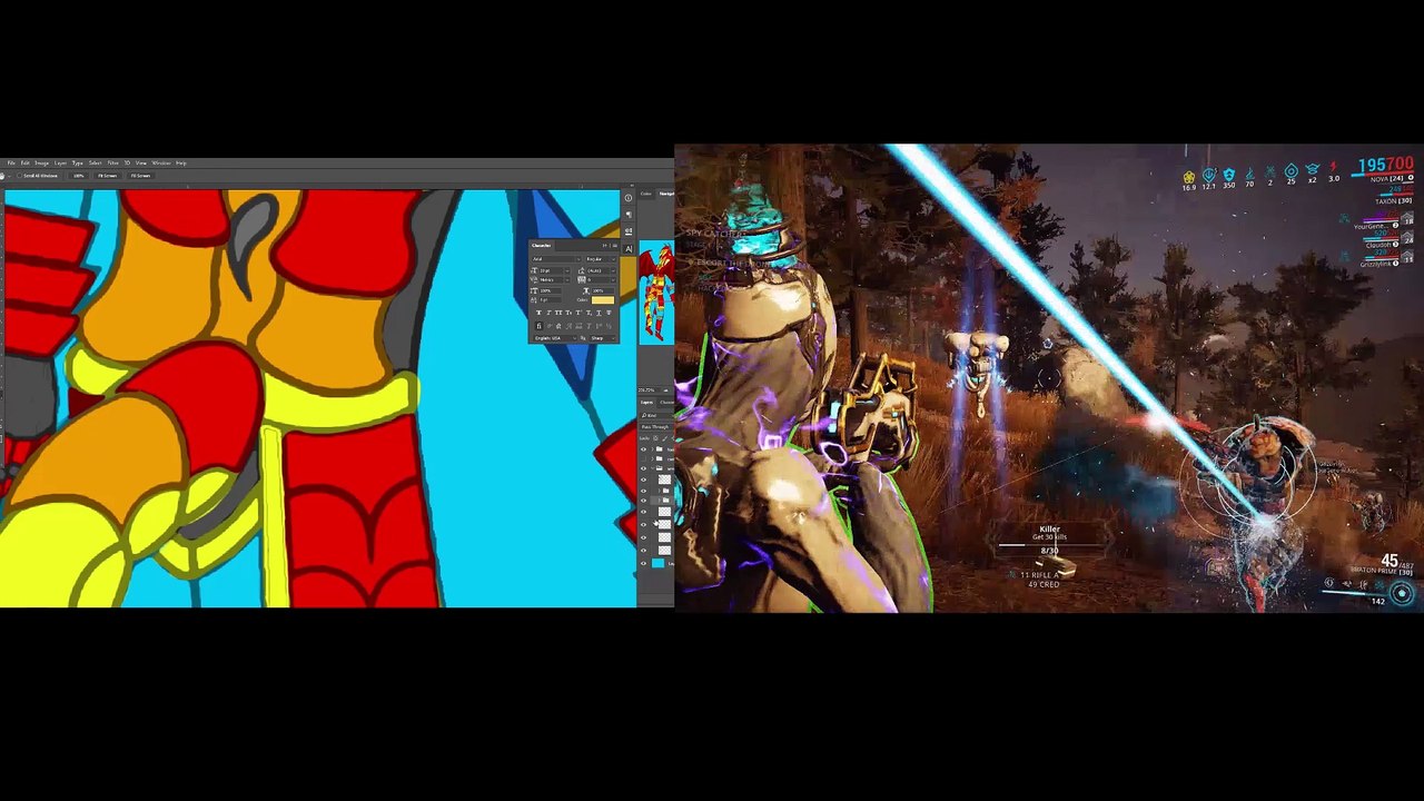 Speed Draw and Warframe Gameplay