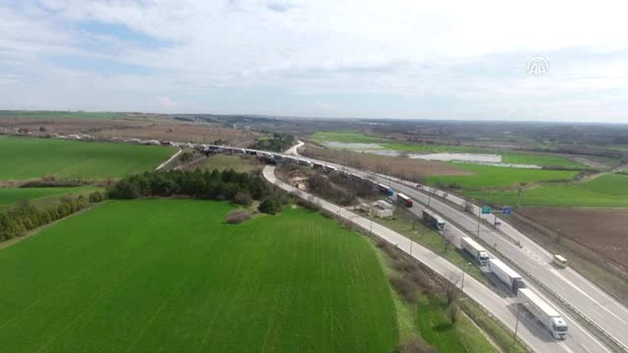 Kapıkule'de Tır Kuyruğu - Drone