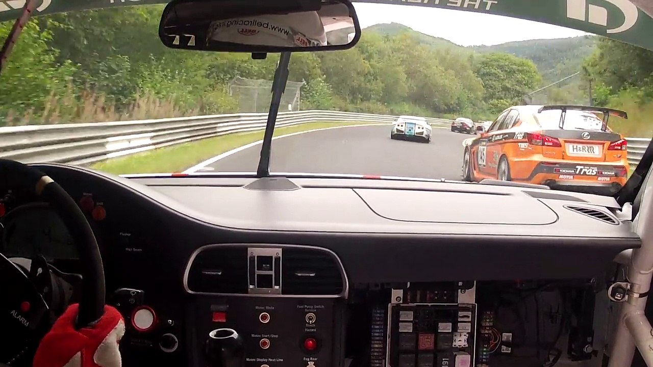 Crazy 1st Lap VLN 8 new onboard Porsche GT3 Cup Nurburgring Nordschleife avoiding big BMW Crash