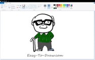 How to draw a cartoon grandpa (grandfather) step by step - Free & Easy Tutorial for Kids